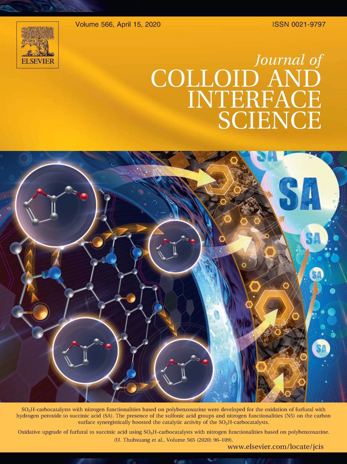 ผลงานวิจัยของคณาจารย์สำนักวิชาวิศวกรรมศาสตร์ฯ ได้รับการคัดเลือกให้ขึ้นปกวารสาร Journal of Colloid and Interface Science