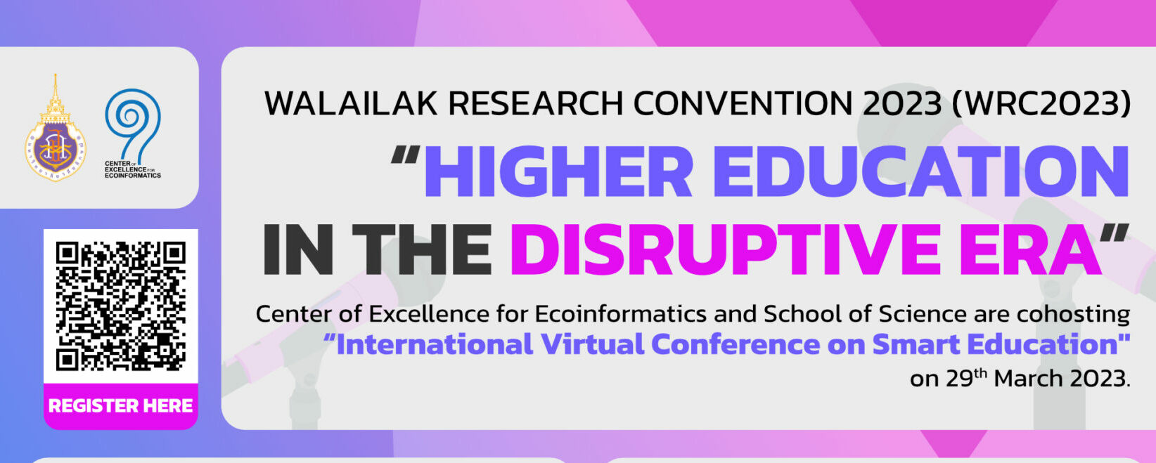 Center of Excellence for Ecoinformatics organize a webinar on the theme "International Virtual Conference on Smart Eduication" with 7 topics and 8 Keynote speakers.