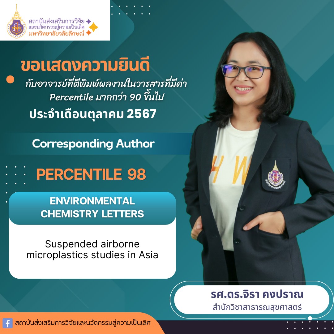 แสดงความยินดีอาจารย์ที่ตีพิมพ์ผลงานในวารสาร Persentile มากกว่า 90