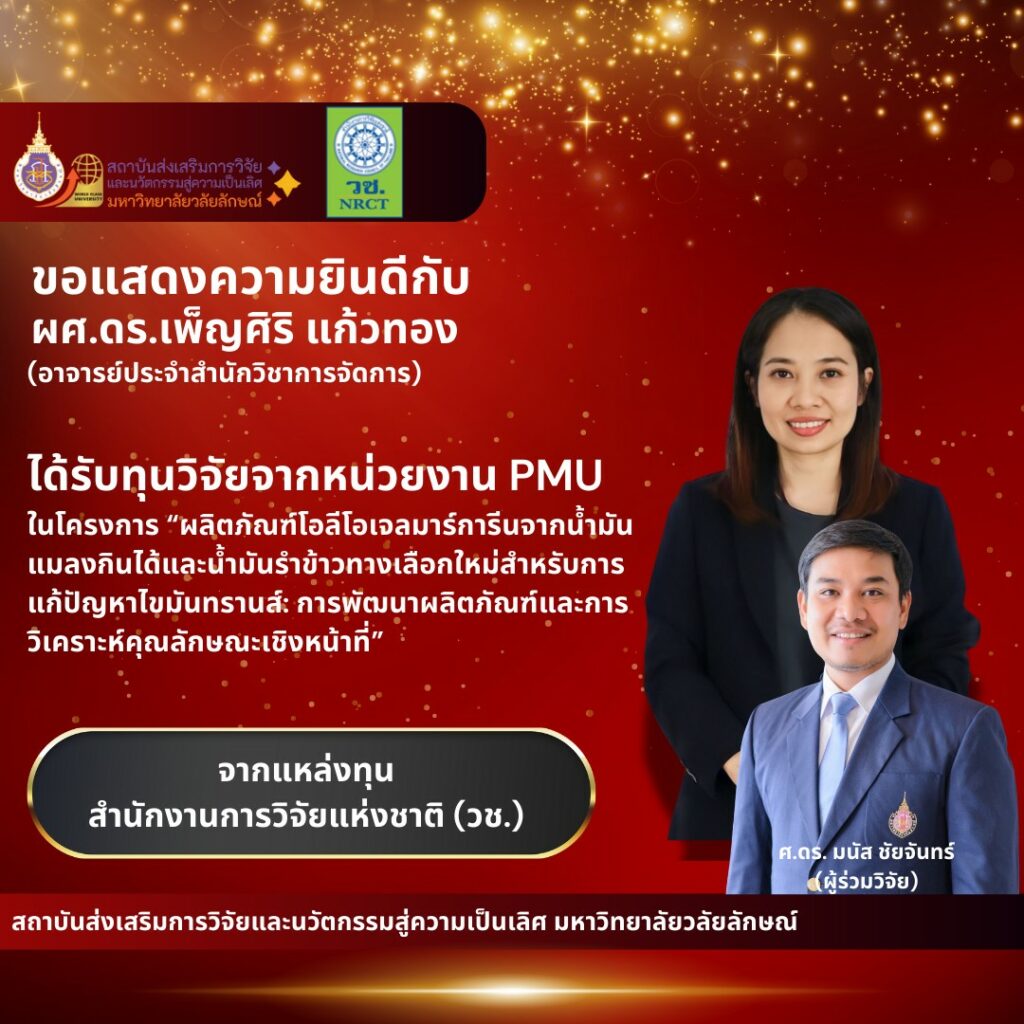 ได้รับทุนวิจัยวิจัยภายนอก