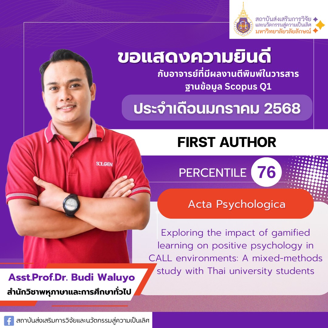 Asst.Prof.Dr. Budi Waluyo (อาจารย์ประจำสำนักวิชาพหุภาษาและการศึกษาทั่วไป)