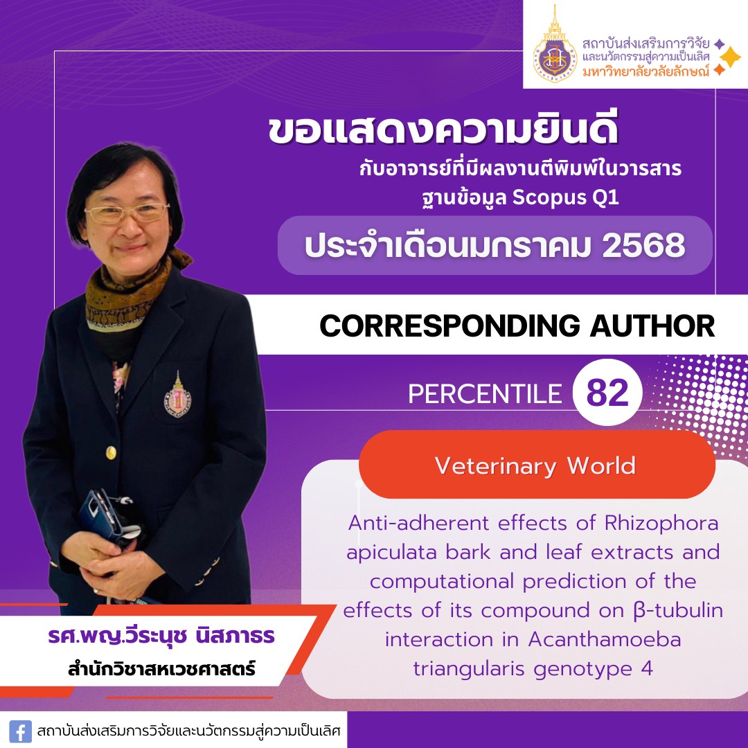 รศ.พญ.วีระนุช นิสภาธร (อาจารย์ประจำสำนักวิชาสหเวชศาสตร์)