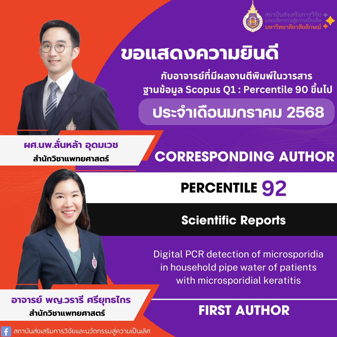 ผศ.นพ.ลั่นหล้า อุดมเวช (อาจารย์ประจำสำนักวิชาแพทยศาสตร์) อาจารย์ พญ.วรารี ศรียุทธไกร (อาจารย์ประจำสำนักวิชาแพทยศาสตร์)