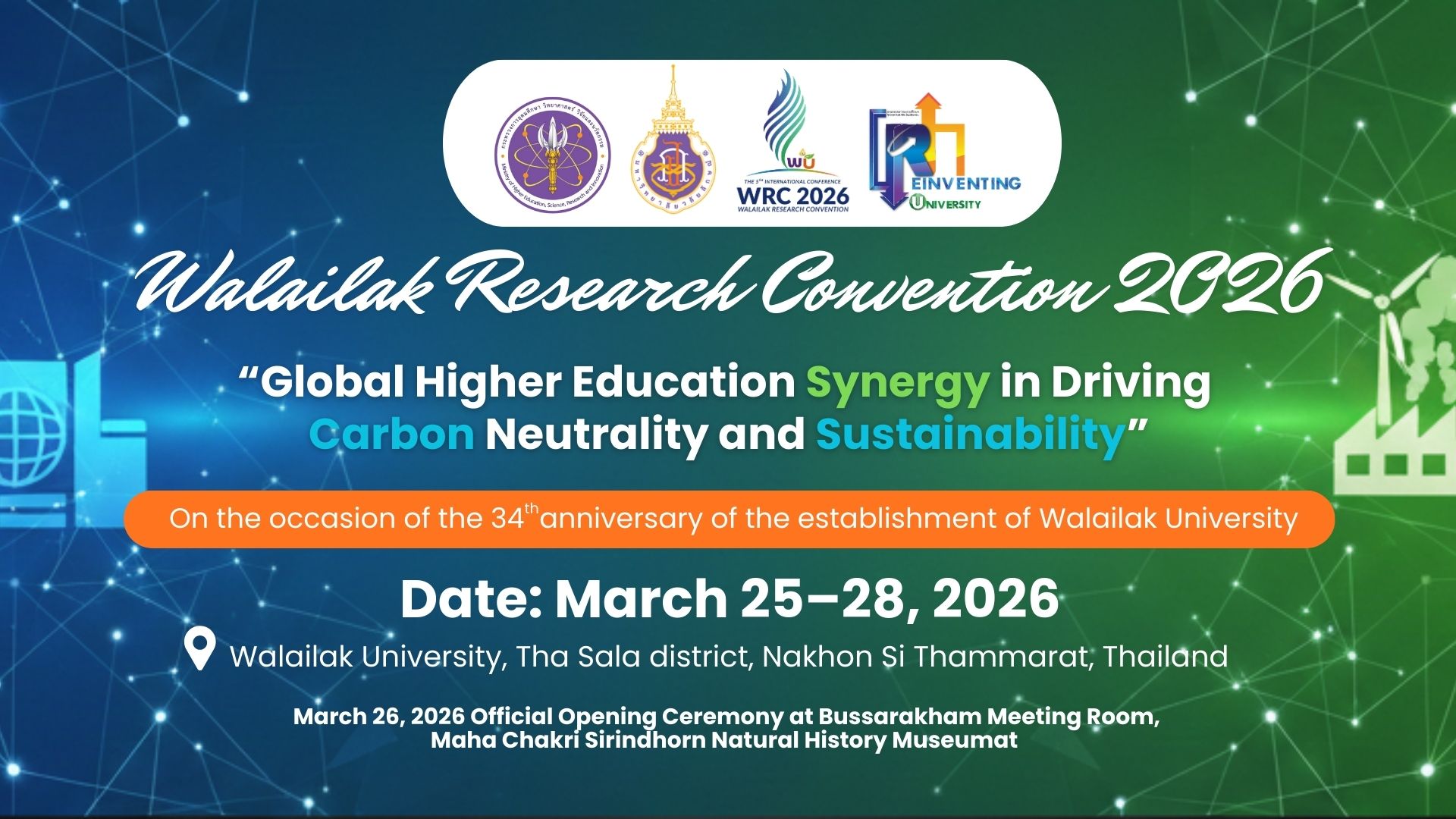 Invitation to Participate in Walailak Research Convention 2026 (WRC 2026)